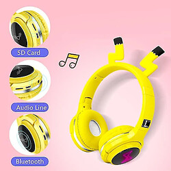 Acheter Universal Mignon enfant bluetooth 5.0 casque 7 couleur led casque support carte sd