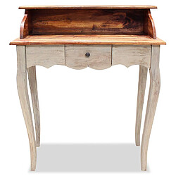 Helloshop26 Bureau table meuble travail informatique bois de récupération massif 80 x 40 x 92 cm 0502097 