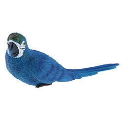 perroquet réaliste résine oiseau ornement animal suspendu 29cm couché bleu