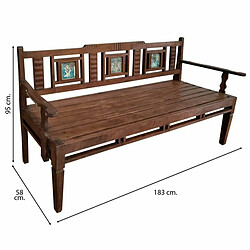 Banc Alexandra House Living Marron Bois Recyclé 58 x 95 x 183 cm pas cher