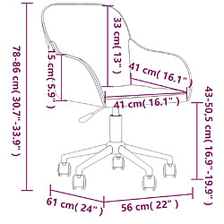 vidaXL Chaises pivotantes à manger lot de 2 Rouge bordeaux Velours pas cher