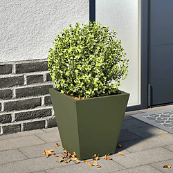 vidaXL Jardinière vert olive 30x30x30 cm acier