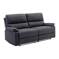 Acheter Vente-Unique Canapé 3 places relax électrique en tissu gris anthracite LUNANO