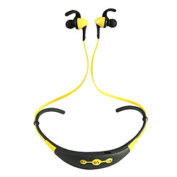 Wewoo Ecouteur sport Bluetooth pour iPhone In-Ear Fil de commande sans écouteurs Sport Neckband avec micro et crochet d'oreille Soutien Handfree appel iPad Galaxy Huawei Xiaomi LG HTC Smartphone jaune