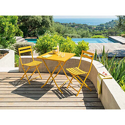 Hesperide Table de jardin pliante carrée Greensboro - 2 Places - Jaune moutarde pas cher