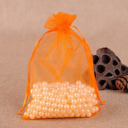 Wewoo 100 PCS Sac Cadeau Bijoux Organza De Mariage Anniversaire Fête Pochettes DessinsTaille Du 7X9cm Orange 