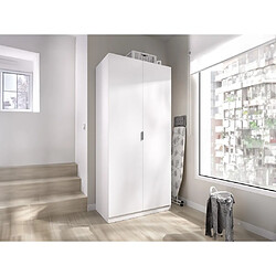 Vente-Unique Armoire 2 portes - L81 cm - Blanc - LISTOWEL