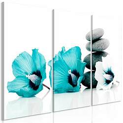 Paris Prix Tableau Imprimé 3 Panneaux Calm Mallow Turquoise 60 x 90 cm