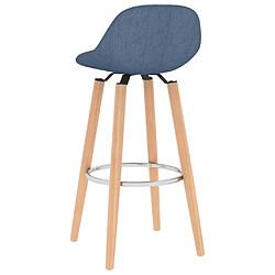 Acheter vidaXL Tabourets de bar lot de 2 bleu tissu