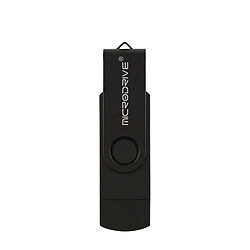 Wewoo Clé USB MicroDrive 64 Go USB 2.0 pour téléphone et ordinateur Double disque rotatif OTG Metal U noir