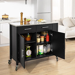 SoBuy FKW108-SCH Desserte Roulante Chariot de Cuisine à roulettes Buffet Multifonctionnel avec Etagère Latérale