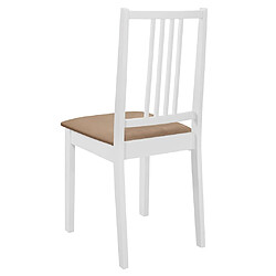 Maison Chic Lot de 2 Chaises de Salle à Manger | Chaise à manger,Fauteuil avec coussins blanc bois solide -GKD73142 pas cher