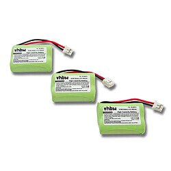 vhbw lot de 3 batteries Ni-MH400mAh (2.4V) pour Téléphone fixe sans fil Audioline DECT 7500, 7500 Micro, 7501, 7800, 7800B, 7801 Remplace: SL30013. 