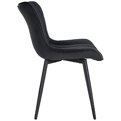 Avis Decoshop26 Chaise de salle à manger x1 coutures décoratives verticales avec pieds en métal noir assise en velours noir 10_0002262