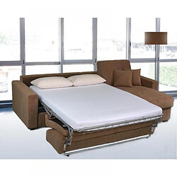 Acheter Inside 75 Canapé-Lit D'angle Gauche 3-4 Places DREAMER Convertible express 120* 197*16 en Microfibres Marron matelas 16 cm