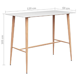 Acheter vidaXL Table de bar Blanc 120x60x105 cm