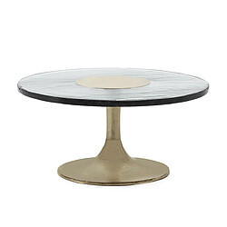 Table Basse Thai Natura Transparent Doré 81 x 39 x 81 cm 