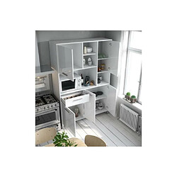 Vente-Unique ECO Buffet de cuisine L 120 cm - Blanc brillant pas cher