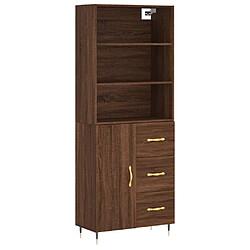 Maison Chic Buffet,Meuble de Rangement,commode pour salon,Cuisine Chêne marron 69,5x34x180 cm Bois d'ingénierie -MN64217