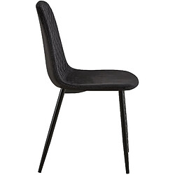 Avis Decoshop26 Chaise de salle à manger x1 coutures décoratives losanges assise en velours noir pieds métal noir mat 10_0002245