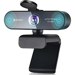 eMeet Webcam NOVA 1080P - Webcam Full HD avec Autofocus, webcam avec Double Mmicrophone, champ de Vision 96°, Plug & Play