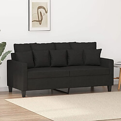 vidaXL Canapé à 2 places Noir 140 cm Tissu