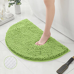 LUUCOZK Tapis de bain antidérapants absorbants à séchage rapide, tapis de décoration de salle de bain-fond TPR vert fruit-Demi-cercle 40X60CM 