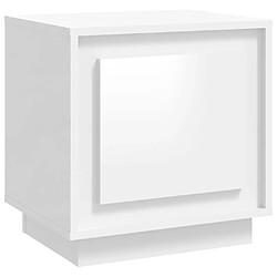 Maison Chic Table de chevet,Table de Nuit,Meuble de Rangement blanc brillant 44x35x45 cm bois d’ingénierie