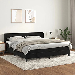 Maison Chic Lit Adulte - Lit simple Lit à sommier tapissier et matelas moelleux - Meuble de Chambre - Noir 160x200 cm Velours -MN30996