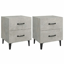 Maison Chic Lot de 2 Tables de chevet,Table de nuit,Table d'appoint pour salon Gris béton 40x35x47,5 cm -MN98813