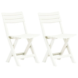 vidaXL Chaises de jardin pliables lot de 2 Plastique Blanc