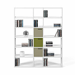 Mes Bibliothèque 182x34x224 cm décor blanc mat - VICTOR