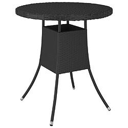 vidaXL Table de jardin Noir 70x70x73 cm Résine tressée