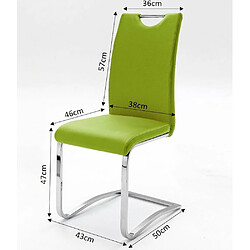 Inside 75 Lot de 4 chaises KILOU coloris vert citron avec piètement luge