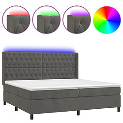 Sommier à lattes,Cadre à lattes de lit pour Adulte matelas et LED Gris foncé 200x200 cm -MN21651