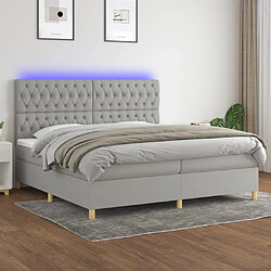 Sommier à lattes,Cadre à lattes de lit pour Adulte matelas et LED Gris clair 200x200 cm -MN23699