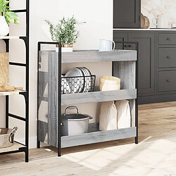 Avis Maison Chic Desserte de cuisine | Chariot de cuisine | Meuble de rangement roulant sonoma gris 70x30x82 cm bois d'ingénierie -GKD42504