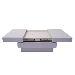 Avis Mendler Table basse de salon HWC-G83, extensible, pivotante, 30x70x70cm ~ gris terne