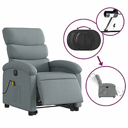 Maison Chic Fauteuil Relax pour salon, Fauteuil inclinable de massage électrique Gris clair Tissu -GKD77473 pas cher