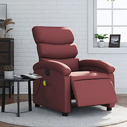 Maison Chic Fauteuil Relax pour salon, Fauteuil de massage inclinable électrique rouge bordeaux -GKD78980