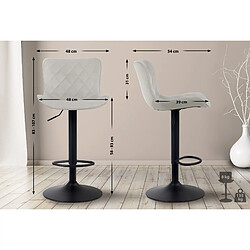 Non Lot de 2 tabourets de bar Emma velours