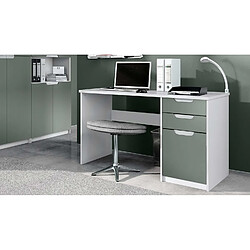 Mpc Bureau Avec 2 Tiroirs Et D’une Porte Blanc Mat Et Graphite Satiné Mat (129 X 76 X 60 Cm)