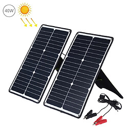 Wewoo Chargeur solaire 2 PCS 20W pour panneau d'alimentation en silicium monocristallinavec port USBsupport et pince tigresupporte les versions QC3.0 et AFC Noir