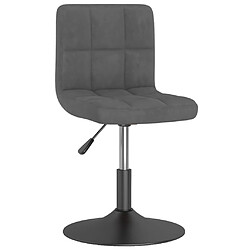 vidaXL Chaise pivotante de salle à manger Gris foncé Velours 