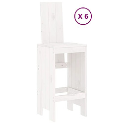 Avis Maison Chic Table de bar et chaises d'extérieur 7 pcs,Ensemble de bar de jardin pour relax blanc bois de pin massif -GKD186007