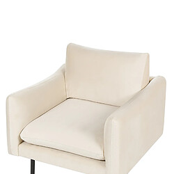 Beliani Fauteuil Velours Beige clair VINTERBRO pas cher