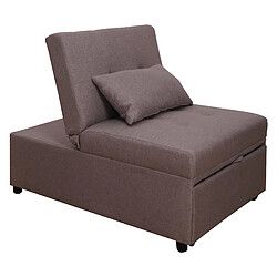 Alter Fauteuil lit simple, avec oreiller et matelas inclus, Pouf convertible en lit, en tissu rembourré, Fabriqué en Italie, 191x79h45 cm, Couleur gris tourterelle