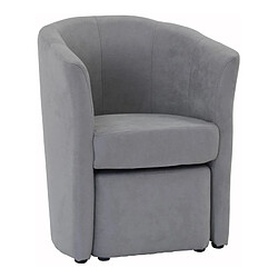 But Fauteuil cabriolet et pouf CLAYTON tissu Soro gris clair 