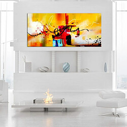 Paris Prix Tableau Imprimé Crazy Serpentines Orange Wide 45x100cm