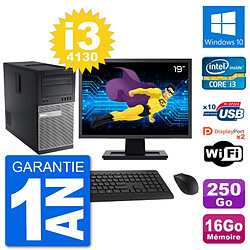 PC Tour Dell 9020 Ecran 19" Intel i3-4130 RAM 16Go Disque 250Go Windows 10 Wifi · Occasion 